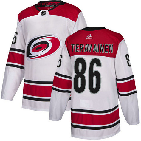 Adidas Hurricanes #86 Teuvo Teravainen White Road Authentic Stitched NHL Jersey