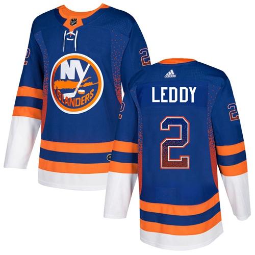 Adidas Islanders #2 Nick Leddy Royal Blue Home Authentic Drift Fashion Stitched NHL Jersey