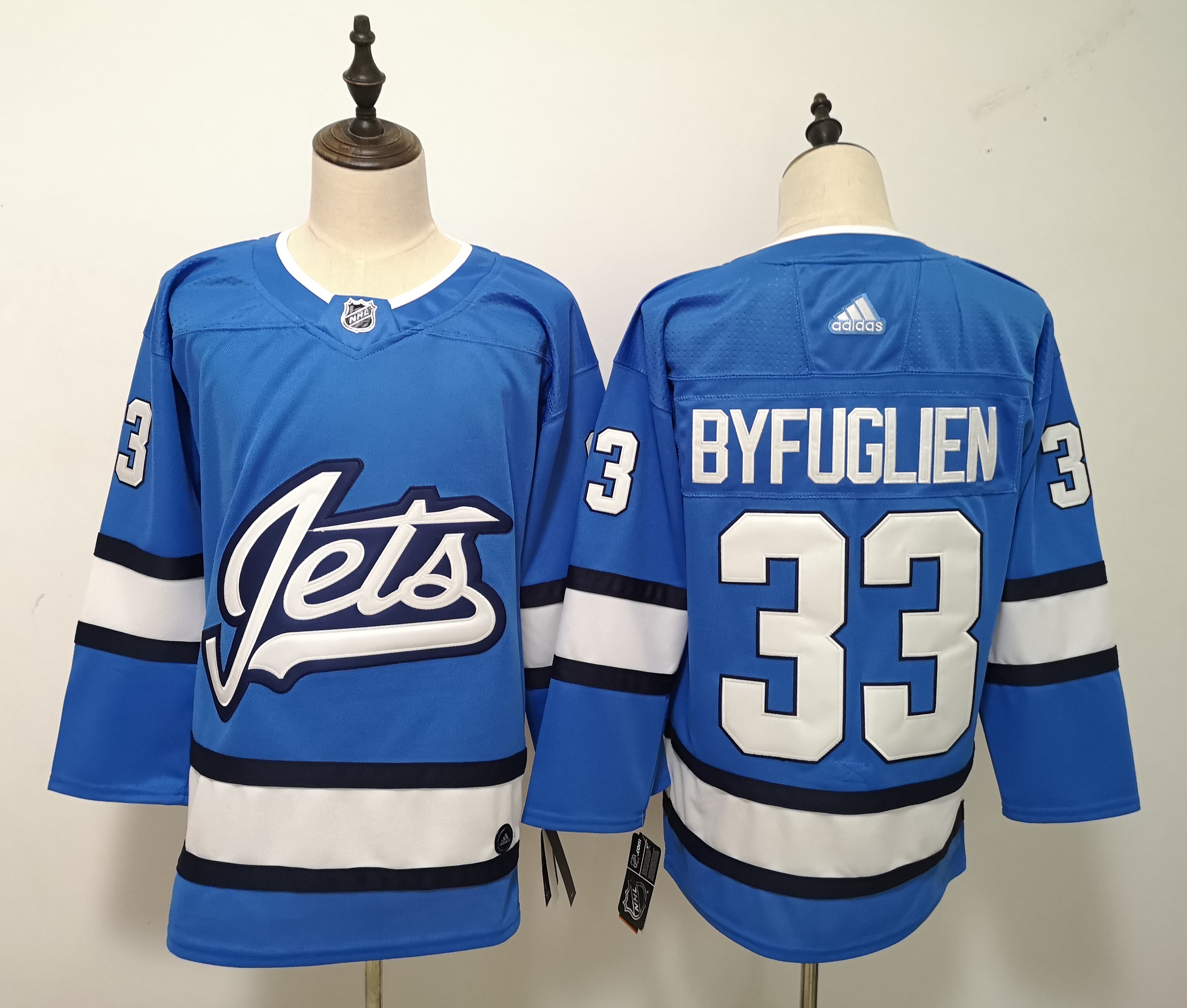Adidas Jets #33 Dustin Byfuglien Blue Alternate Authentic Pro Stitched NHL Jersey