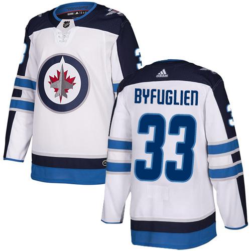 Adidas Jets #33 Dustin Byfuglien White Road Authentic Stitched NHL Jersey