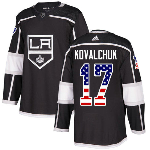 Adidas Kings #17 Ilya Kovalchuk Black Home Authentic USA Flag Stitched NHL Jersey