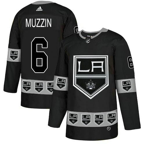 Adidas Kings #6 Jake Muzzin Black Authentic Team Logo Fashion Stitched NHL Jersey