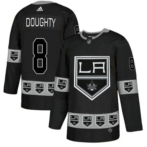 Adidas Kings #8 Drew Doughty Black Authentic Team Logo Fashion Stitched NHL Jersey