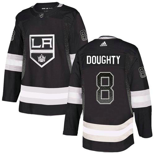 Adidas Kings #8 Drew Doughty Black Home Authentic Drift Fashion Stitched NHL Jersey
