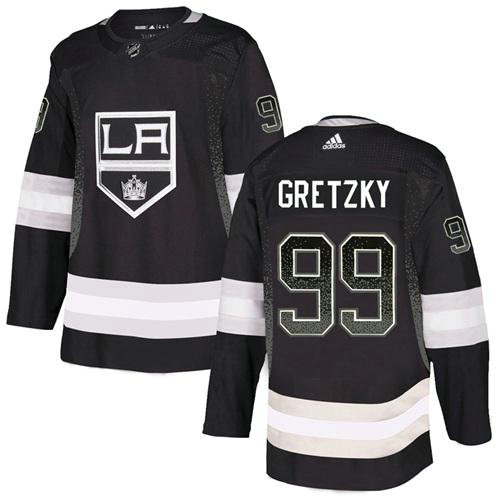 Adidas Kings #99 Wayne Gretzky Black Home Authentic Drift Fashion Stitched NHL Jersey