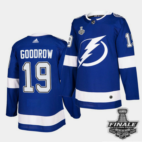 Adidas Lightning #19 Barclay Goodrow Blue Home Authentic 2021 NHL Stanley Cup Final Patch Jersey