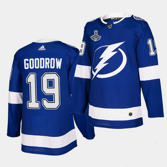 Adidas Lightning #19 Barclay Goodrow Blue Home Authentic 2021 Stanley Cup Champions Jersey