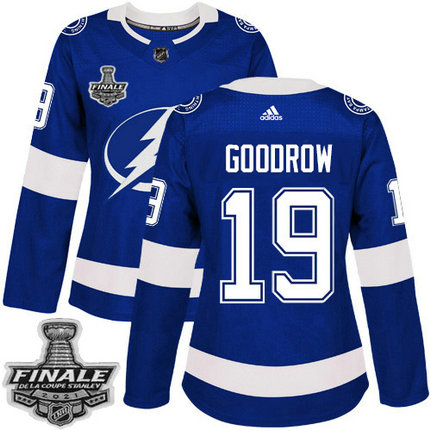 Adidas Lightning #19 Barclay Goodrow Blue Home Authentic Women's 2021 NHL Stanley Cup Final Patch Jersey
