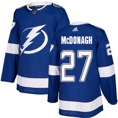 Adidas Lightning #27 Ryan McDonagh Blue Home Authentic Stitched NHL Jersey