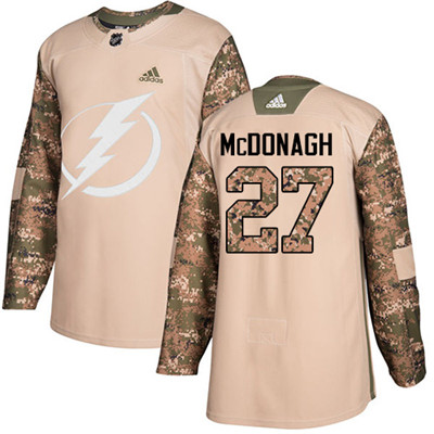 Adidas Lightning #27 Ryan McDonagh Camo Authentic 2017 Veterans Day Stitched NHL Jersey