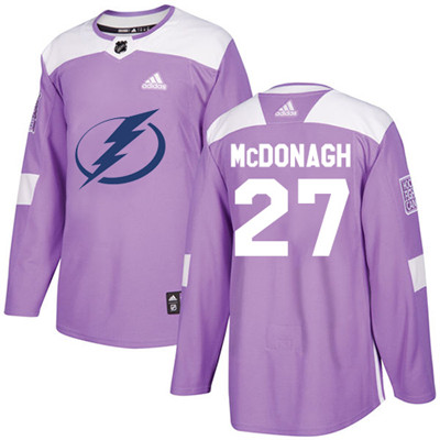 Adidas Lightning #27 Ryan McDonagh Purple Authentic Fights Cancer Stitched NHL Jersey
