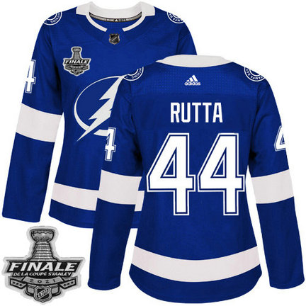 Adidas Lightning #44 Jan Rutta Blue Home Authentic Women's 2021 NHL Stanley Cup Final Patch Jersey