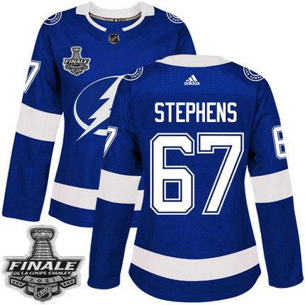 Adidas Lightning #67 Mitchell Stephens Blue Home Authentic Women's 2021 NHL Stanley Cup Final Patch Jersey