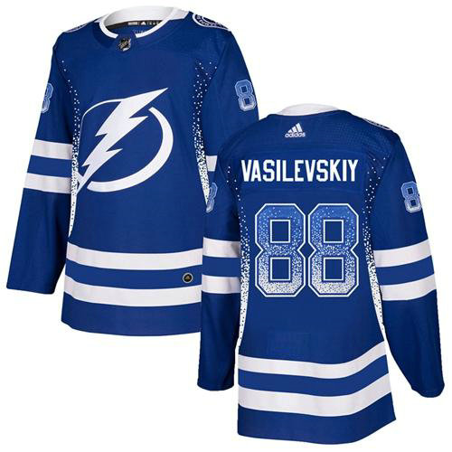 Adidas Lightning #88 Andrei Vasilevskiy Blue Home Authentic Drift Fashion Stitched NHL Jersey