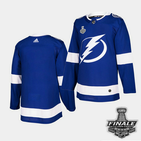 Adidas Lightning Blue Home Authentic Youth 2021 NHL Stanley Cup Final Patch Jersey