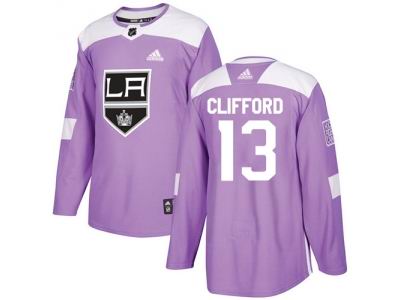 Adidas Los Angeles Kings #13 Kyle Clifford Purple Authentic Fights Cancer Stitched NHL Jersey