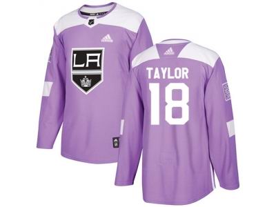 Adidas Los Angeles Kings #18 Dave Taylor Purple Authentic Fights Cancer Stitched NHL Jersey