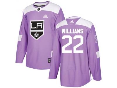 Adidas Los Angeles Kings #22 Tiger Williams Purple Authentic Fights Cancer Stitched NHL Jersey