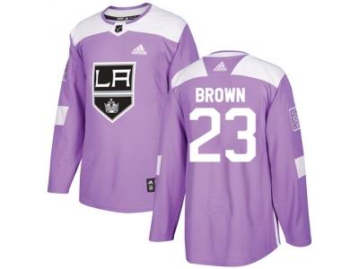 Adidas Los Angeles Kings #23 Dustin Brown Purple Authentic Fights Cancer Stitched NHL Jersey