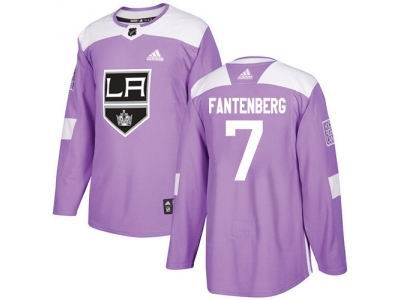 Adidas Los Angeles Kings #7 Oscar Fantenberg Purple Authentic Fights Cancer Stitched NHL Jersey