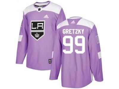 Adidas Los Angeles Kings #99 Wayne Gretzky Purple Authentic Fights Cancer Stitched NHL Jersey