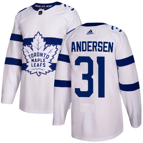 Adidas Maple Leafs #31 Frederik Andersen White Authentic 2018 Stadium Series Stitched Youth NHL Jersey