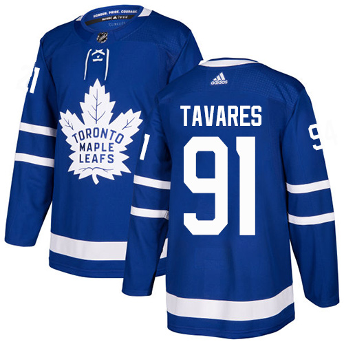 Adidas Maple Leafs #91 John Tavares Blue Home Authentic Stitched Youth NHL Jersey