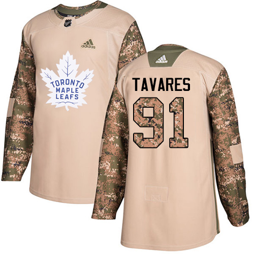 Adidas Maple Leafs #91 John Tavares Camo Authentic 2017 Veterans Day Stitched Youth NHL Jersey