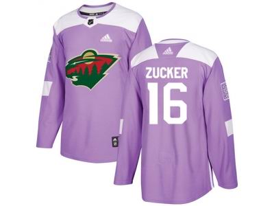 Adidas Minnesota Wild #16 Jason Zucker Purple Authentic Fights Cancer Stitched NHL Jersey