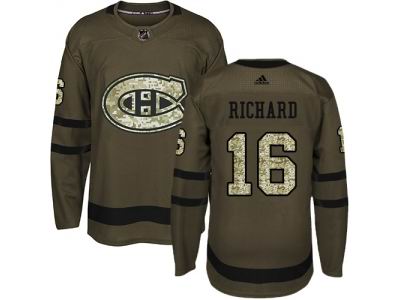 Adidas Montreal Canadiens #16 Henri Richard Green Salute to Service Jersey