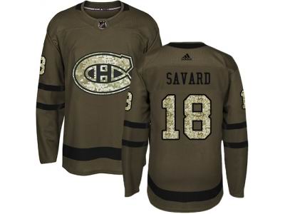 Adidas Montreal Canadiens #18 Serge Savard Green Salute to Service Jersey