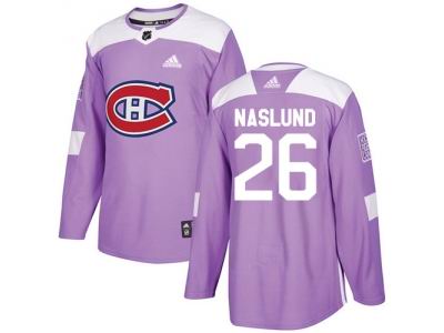 Adidas Montreal Canadiens #26 Mats Naslund Purple Authentic Fights Cancer Stitched NHL Jersey