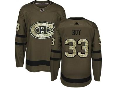 Adidas Montreal Canadiens #33 Patrick Roy Green Salute to Service Jersey