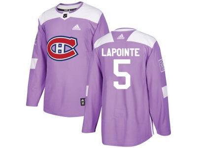 Adidas Montreal Canadiens #5 Guy Lapointe Purple Authentic Fights Cancer Stitched NHL Jersey
