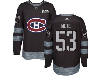 Adidas Montreal Canadiens #53 Victor Mete Black 1917-2017 100th Anniversary Jersey