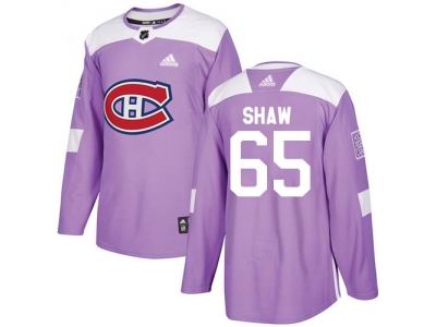 Adidas Montreal Canadiens #65 Andrew Shaw Purple Authentic Fights Cancer Stitched NHL Jersey