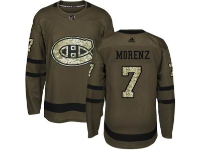 Adidas Montreal Canadiens #7 Howie Morenz Green Salute to Service Jersey
