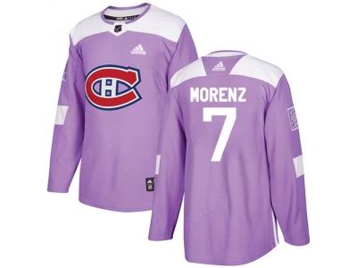 Adidas Montreal Canadiens #7 Howie Morenz Purple Authentic Fights Cancer Stitched NHL Jersey