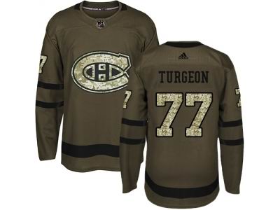 Adidas Montreal Canadiens #77 Pierre Turgeon Green Salute to Service Jersey