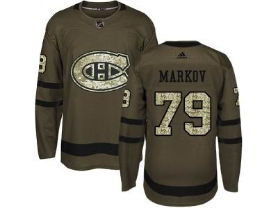 Adidas Montreal Canadiens #79 Andrei Markov Green Salute to Service Jersey