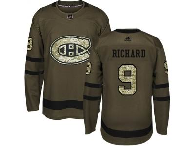 Adidas Montreal Canadiens #9 Maurice Richard Green Salute to Service Jersey