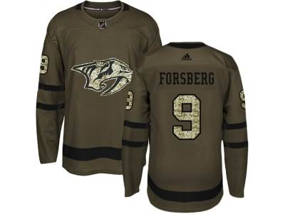 Adidas Nashville Predators #9 Filip Forsberg Green Salute to Service NHL Jersey