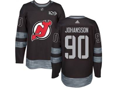 Adidas New Jersey Devils #90 Marcus Johansson Black 1917-2017 100th Anniversary NHL Jersey