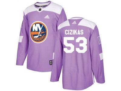 Adidas New York Islanders #53 Casey Cizikas Purple Authentic Fights Cancer Stitched NHL Jersey