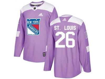 Adidas New York Rangers #26 Martin St.Louis Purple Authentic Fights Cancer Stitched NHL Jersey