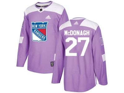 Adidas New York Rangers #27 Ryan McDonagh Purple Authentic Fights Cancer Stitched NHL Jersey
