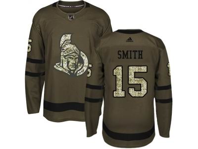 Adidas Ottawa Senators #15 Zack Smith Green Salute to Service NHL Jersey