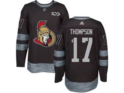 Adidas Ottawa Senators #17 Nate Thompson Black 1917-2017 100th Anniversary NHL Jersey