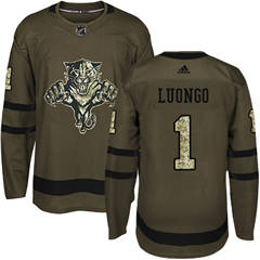 Adidas Panthers #1 Roberto Luongo Green Salute to Service Stitched NHL Jersey