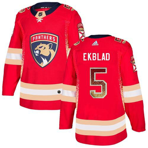 Adidas Panthers #5 Aaron Ekblad Red Home Authentic Drift Fashion Stitched NHL Jersey